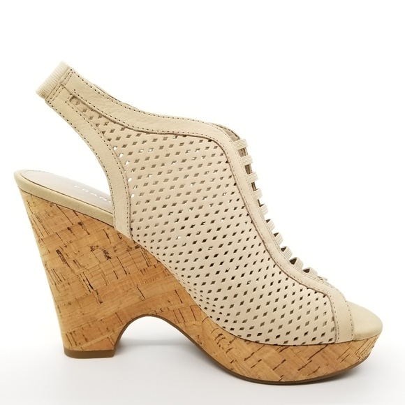 Franco Sarto Gizmo Perforated Wedge Sandals Sz 6.5 - Picture 5 of 8